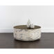 Diaz 34.5 X 15 inch Marble Look / Antique Brass Outdoor Coffee Table